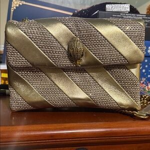 Kurt Geiger Metallic Gold and Brown Clutch